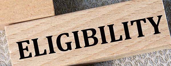 ELIGIBILITY - word on a wooden bar on a gray background