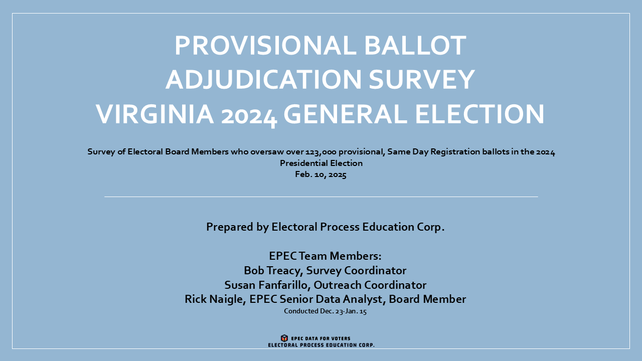 Provisional Ballot Adjudication SurveyVirginia 2024 General Election