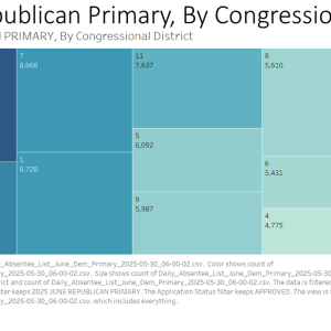 EPEC Team Senior Analyst Rick Naigle provides an overview of early voting trends in Virginia's Primary Election as of May 30, 2025. Primary Election Day is June 17, 2025.