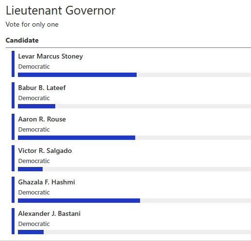 Screenshot from VA Department of Elections Primary Election Results June 17, 2025