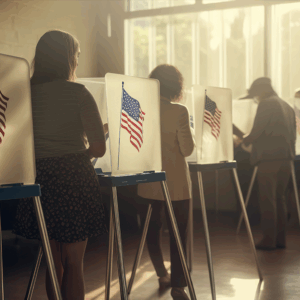 American Flag Symbolizing America's Freedom and People's Vote