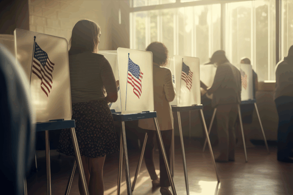 American Flag Symbolizing America's Freedom and People's Vote