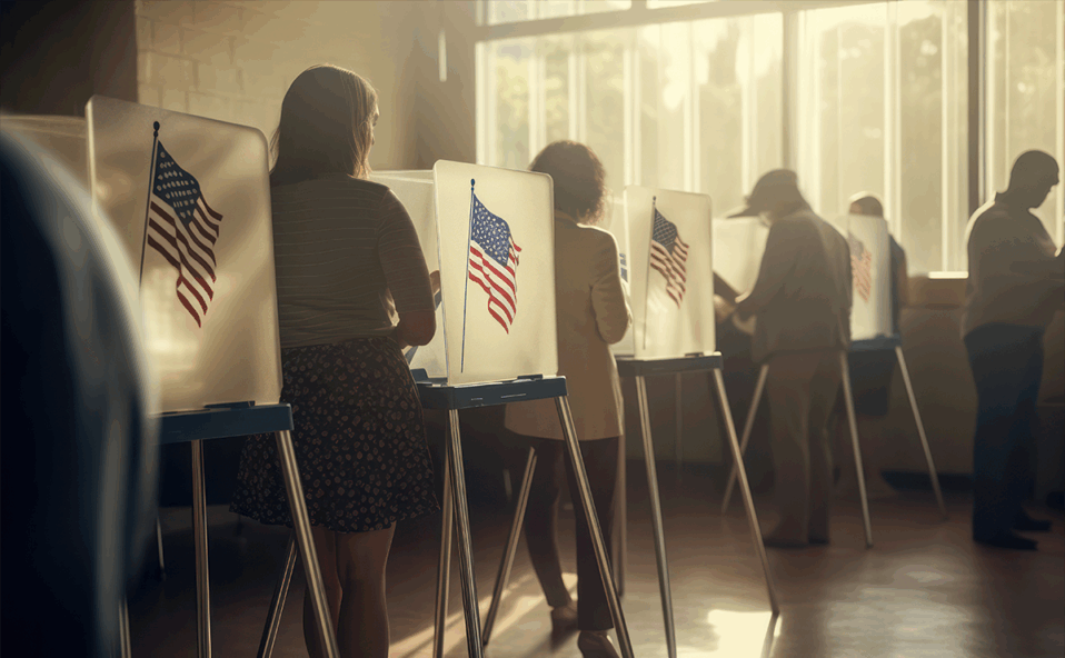 American Flag Symbolizing America's Freedom and People's Vote